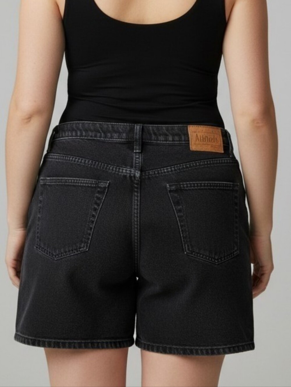 Vintage Authentic Attitude Aged Black Denim Jean Shorts